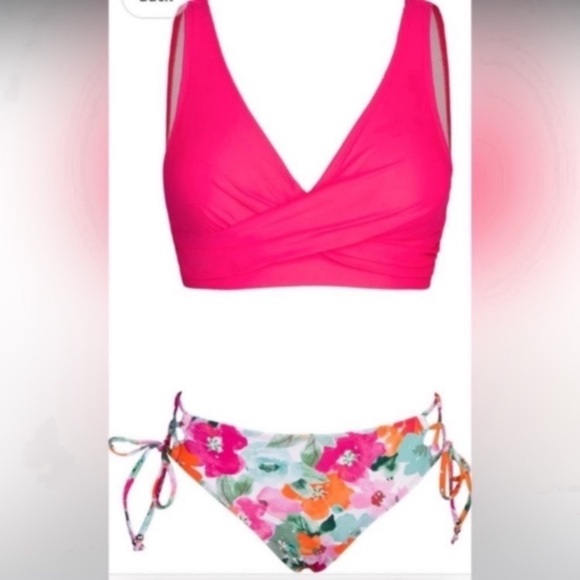 ~Women's Bikini Swimsuit Front Cross Lace Up Two Piece Bathing Suit~ - Picture 7 of 8